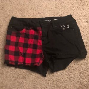 Half and Half Plaid Shorts